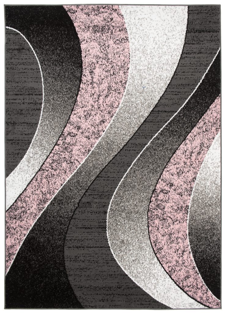 Tapis Dream Moderne Gris Rose Vagues