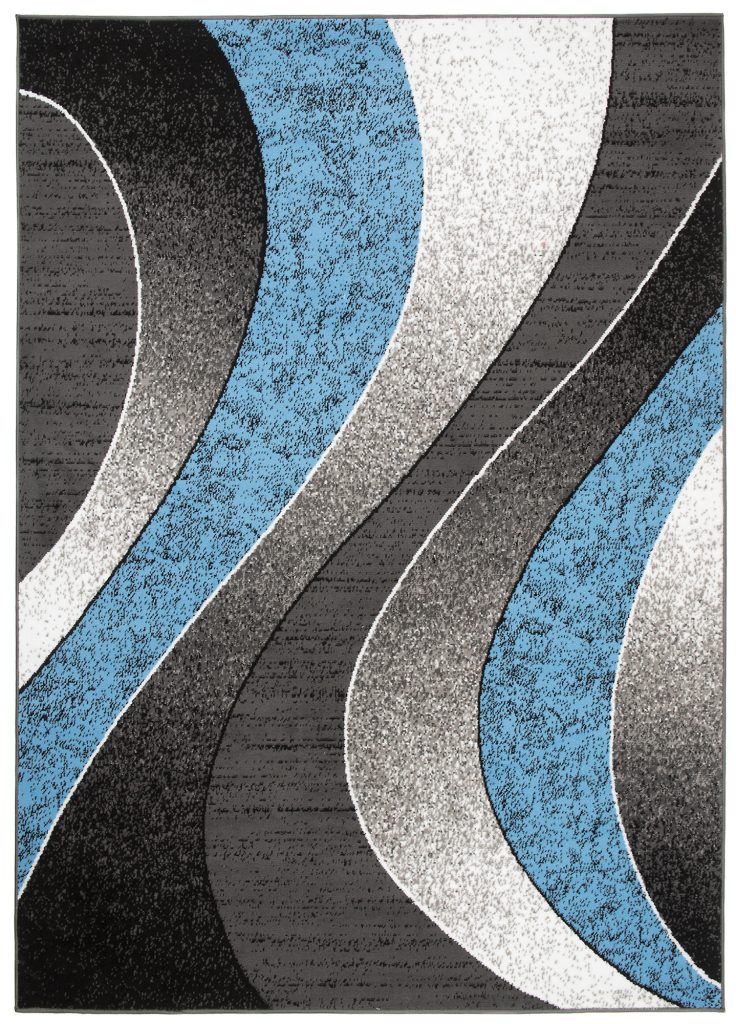 Tapis Dream Moderne Gris Bleu Vagues