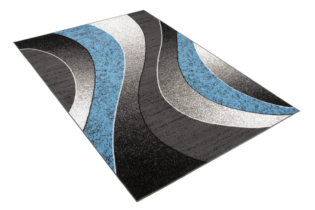 Tapis Dream Moderne Gris Bleu Vagues
