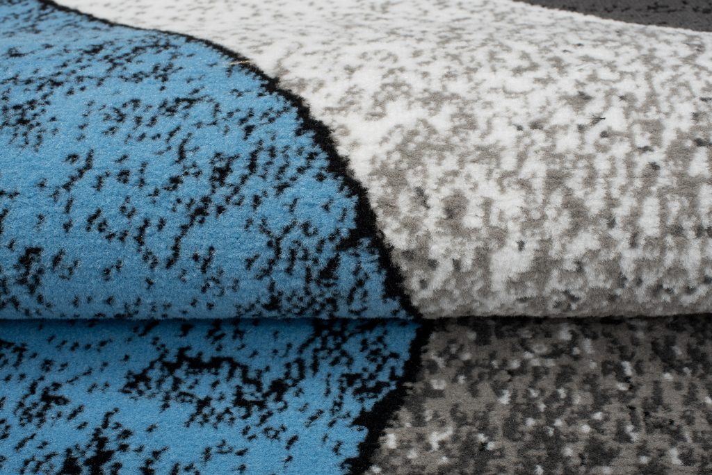 Tapis Dream Moderne Gris Bleu Vagues