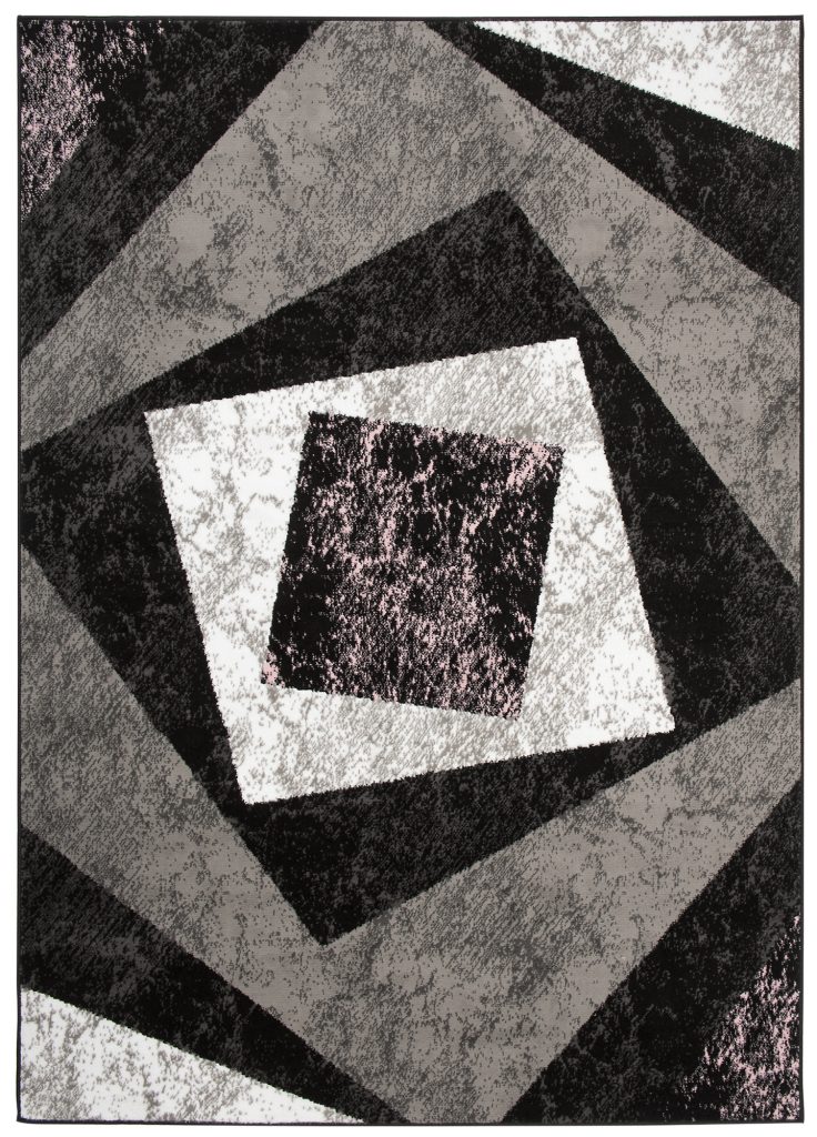 Tapis Dream Géométrique Gris Rose Carreaux