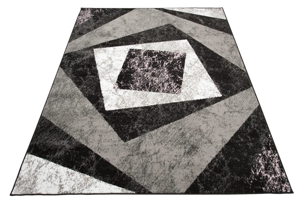 Tapis Dream Géométrique Gris Rose Carreaux
