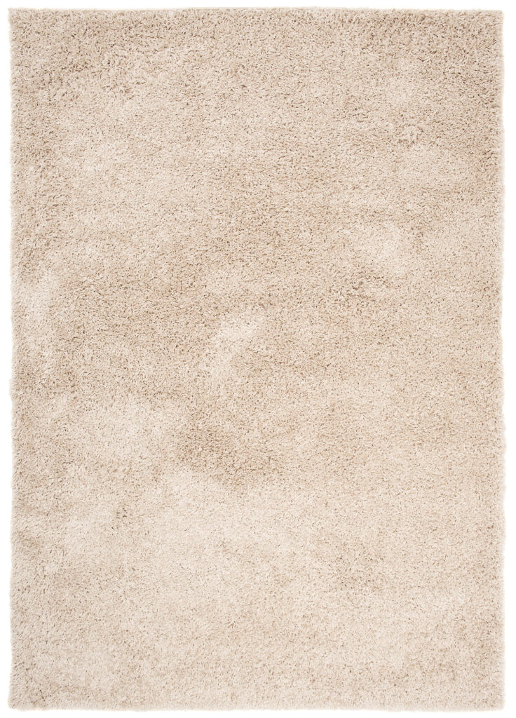 Tapis Essence Shaggy Poil Long Motif Uni Beige Foncé