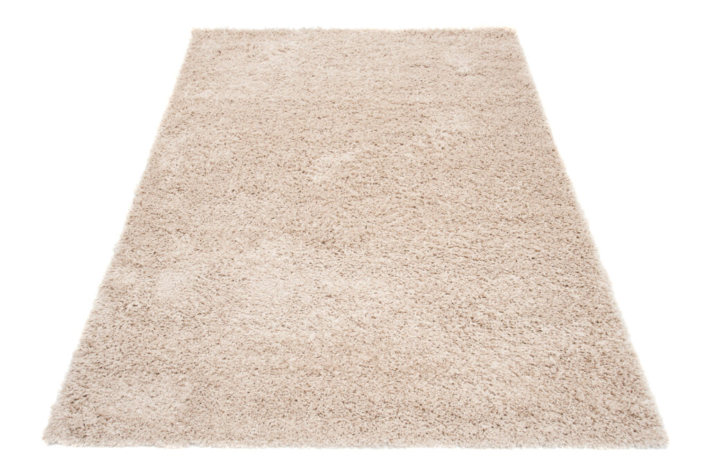 Tapis Essence Shaggy Poil Long Motif Uni Beige Foncé