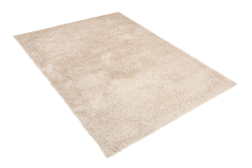 Tapis Essence Shaggy Poil Long Motif Uni Beige Foncé