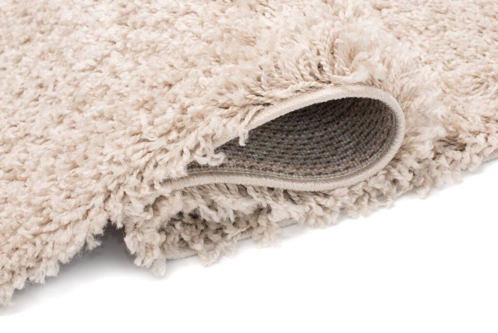 Tapis Essence Shaggy Poil Long Motif Uni Beige Foncé