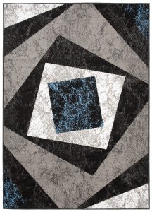 Tapis Dream Géométrique Gris Bleu Carreaux