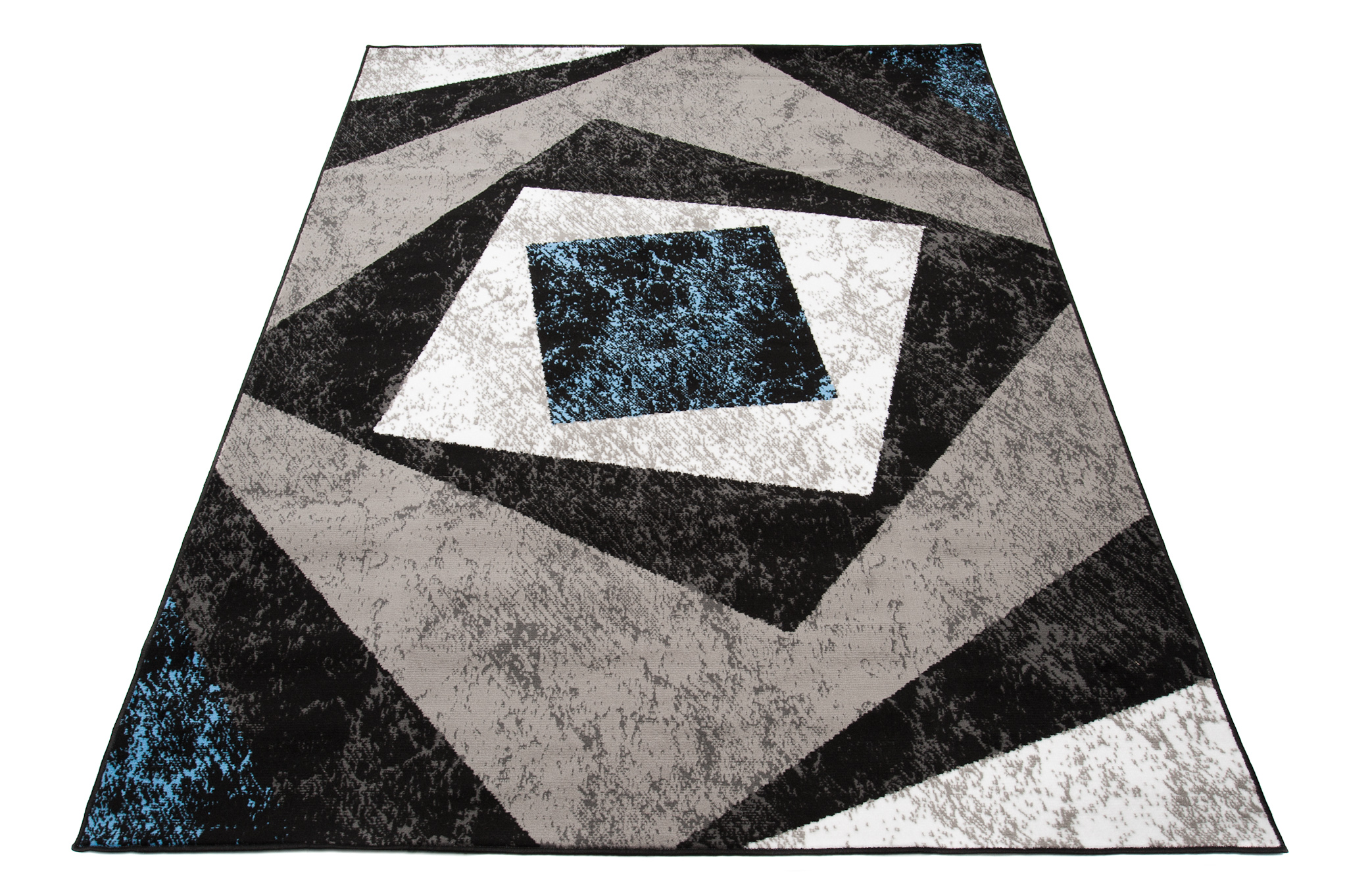 Tapis Dream Géométrique Gris Bleu Carreaux