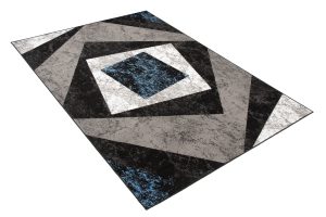 Tapis Dream Géométrique Gris Bleu Carreaux
