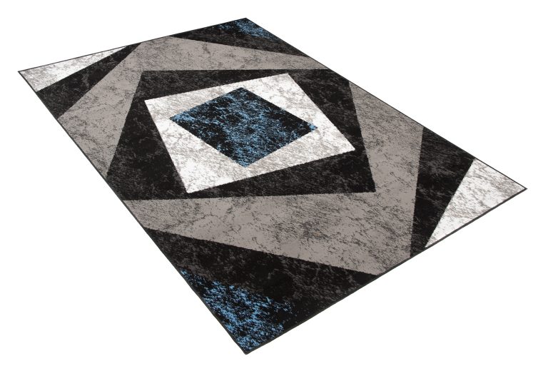Tapis Dream Géométrique Gris Bleu Carreaux