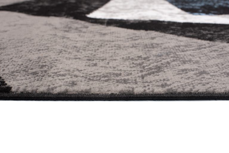 Tapis Dream Géométrique Gris Bleu Carreaux