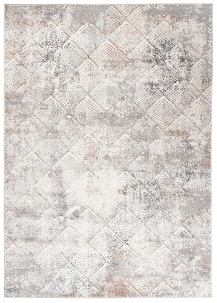 Tapis Valley Gris Beige Géométrique Carré