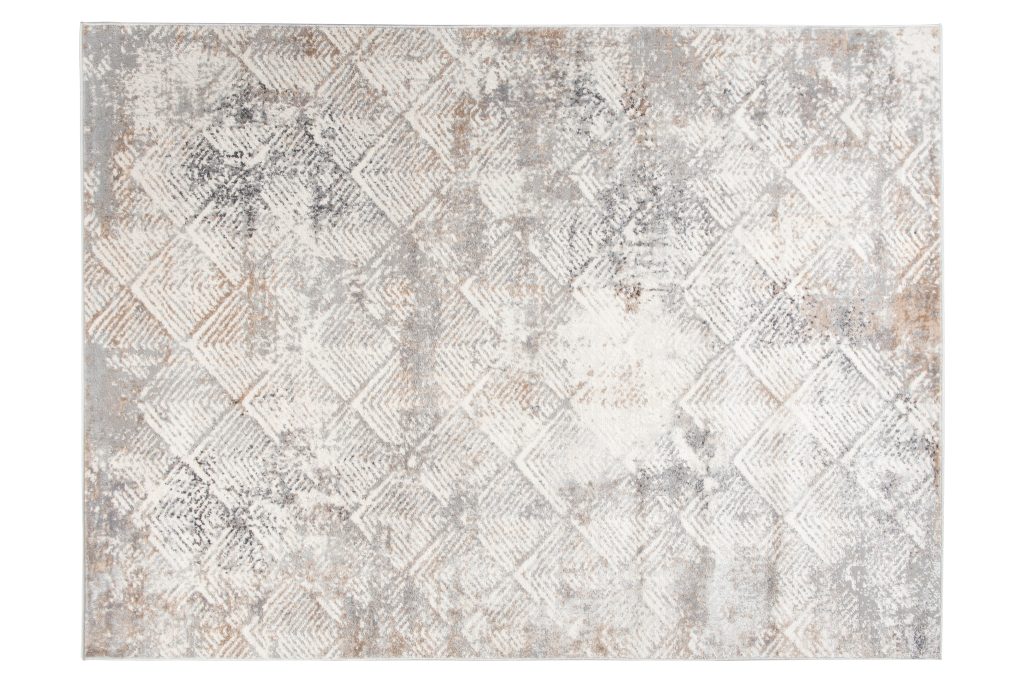 Tapis Valley Gris Beige Géométrique Carré