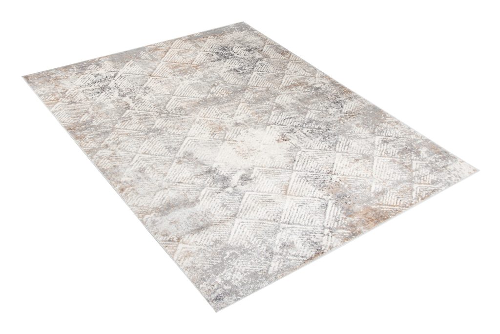 Tapis Valley Gris Beige Géométrique Carré