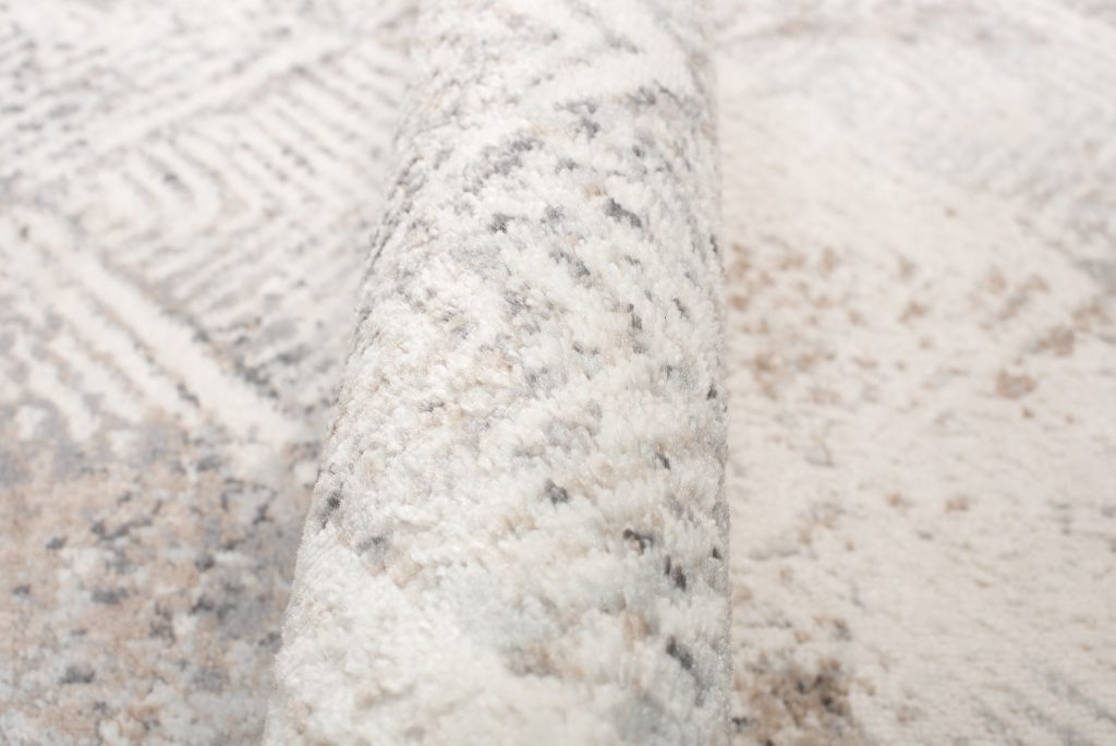 Tapis Valley Gris Beige Géométrique Carré
