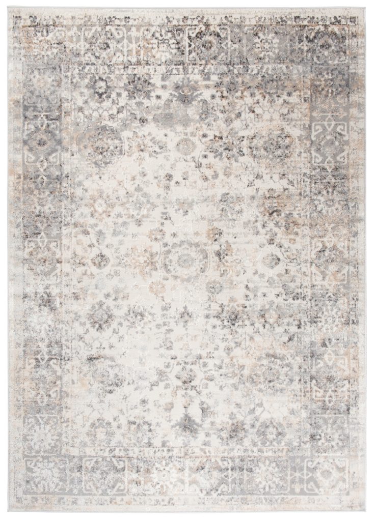 Tapis Valley Gris Beige Ornamental Bordure