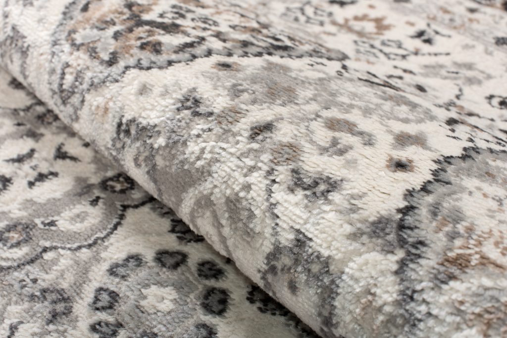 Tapis Valley Gris Cuivre Ornamental Vintage