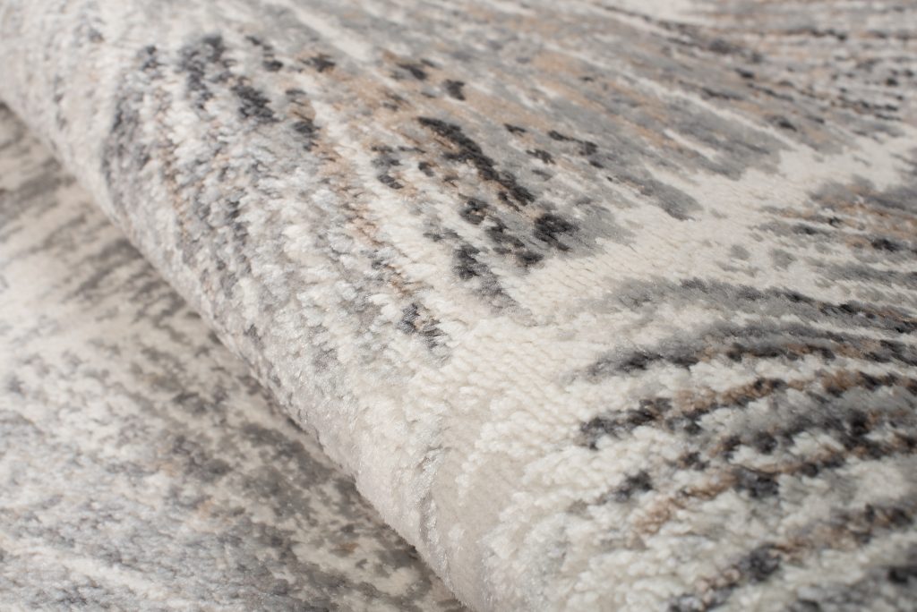 Tapis Valley Gris Roux Moderne Lignes