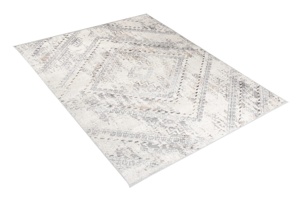 Tapis Valley Gris Vintage Ethnique Losange