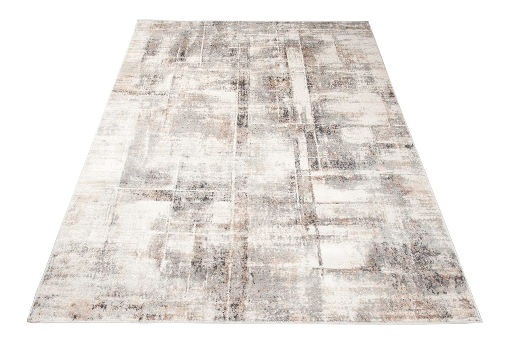 Tapis Valley Gris Roux Moderne Rayures