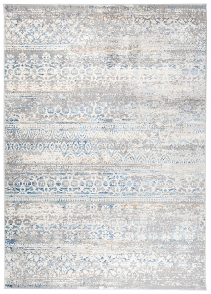 Tapis Valley Gris Bleu Floral Vintage