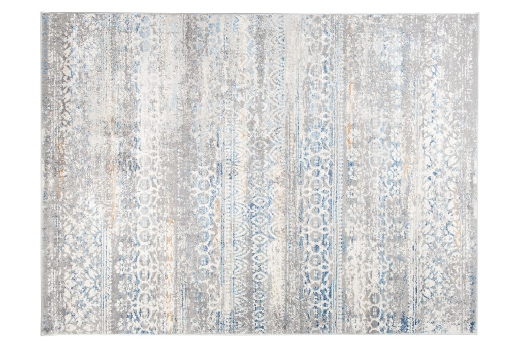 Tapis Valley Gris Bleu Floral Vintage