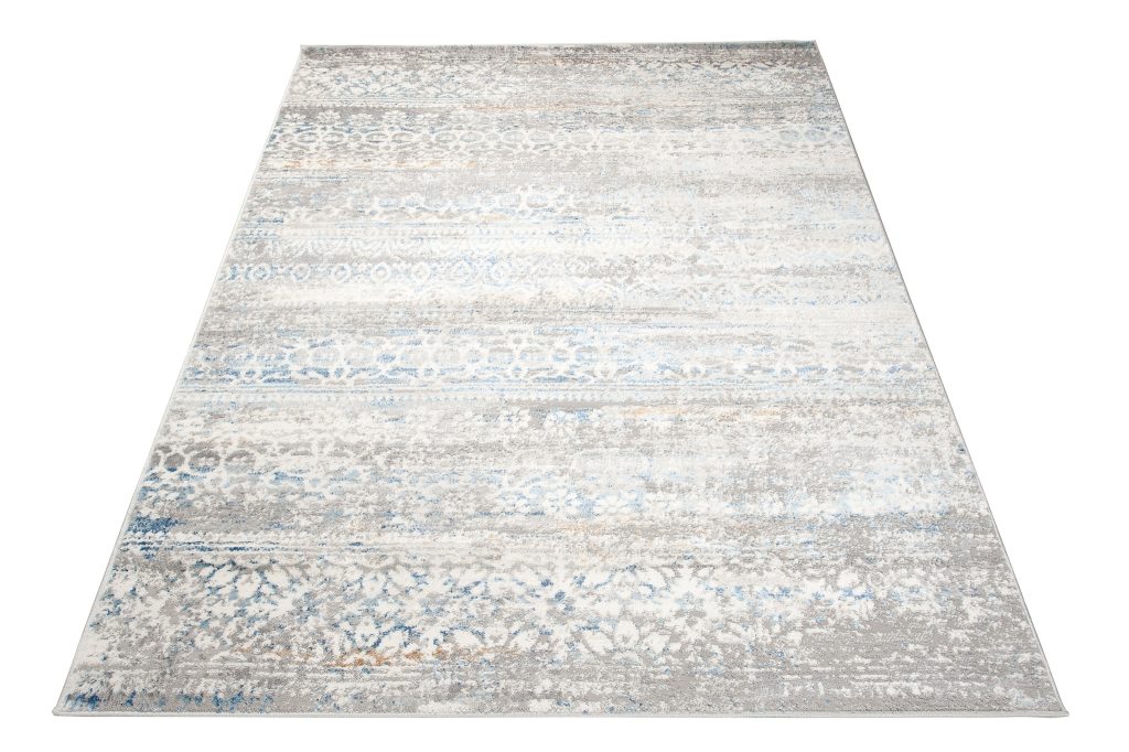 Tapis Valley Gris Bleu Floral Vintage
