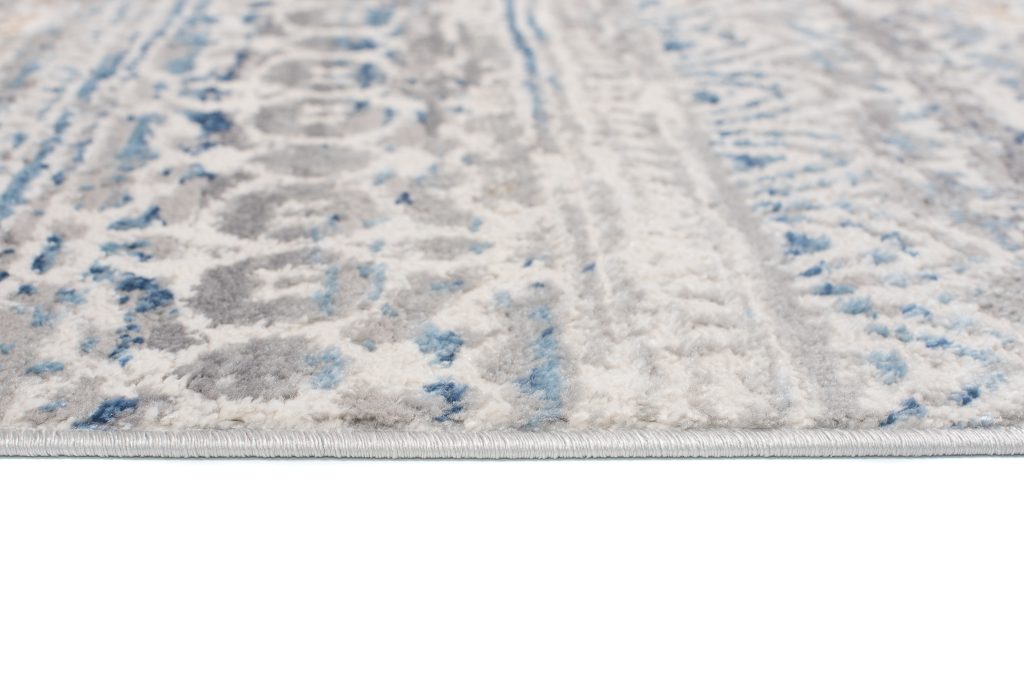 Tapis Valley Gris Bleu Floral Vintage
