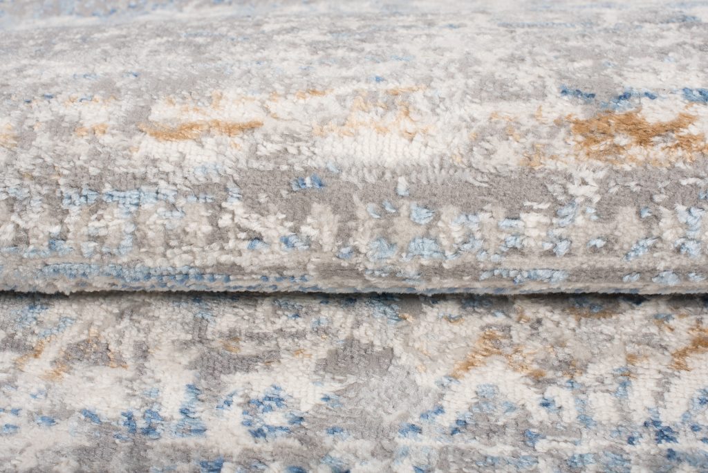 Tapis Valley Gris Bleu Floral Vintage