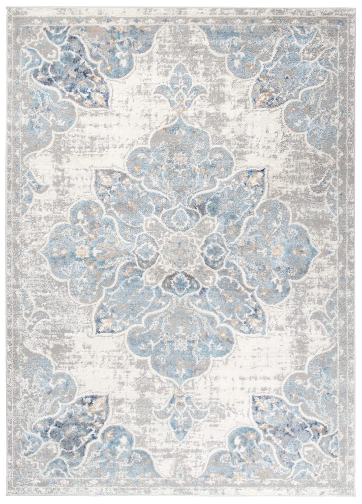 Tapis Valley Gris Bleu Vintage Floral