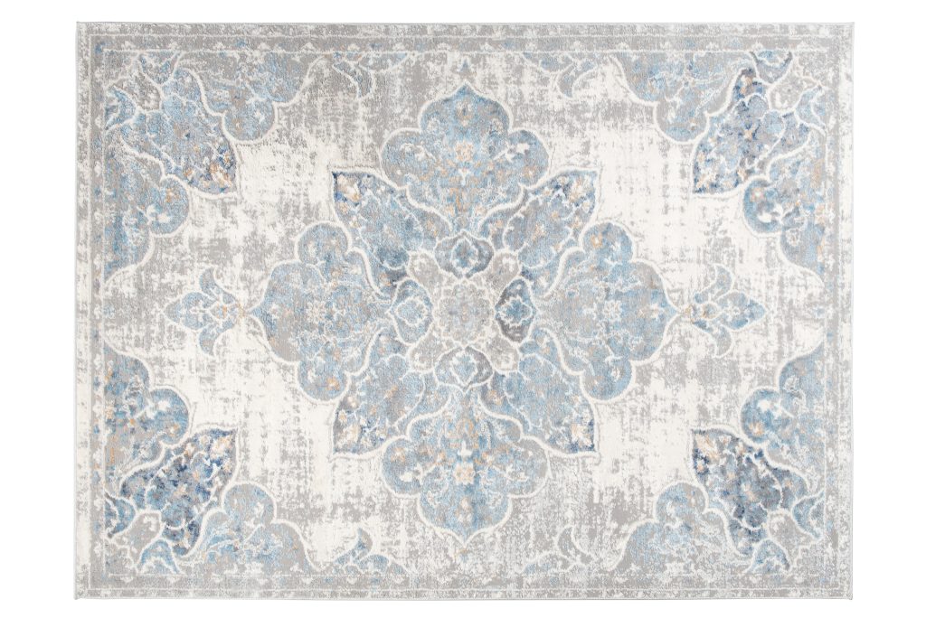 Tapis Valley Gris Bleu Vintage Floral