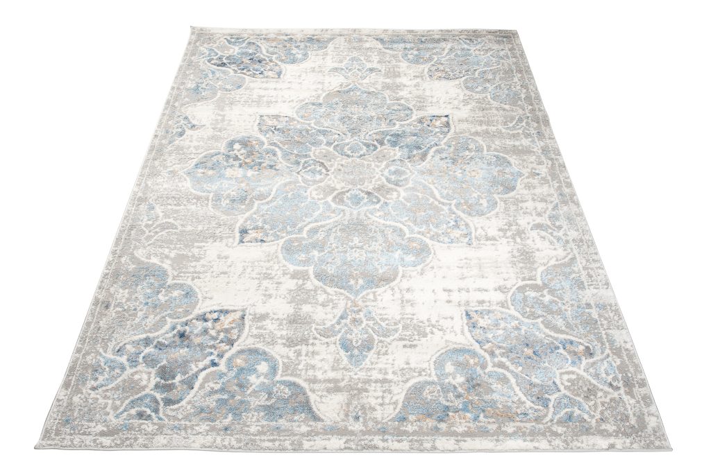 Tapis Valley Gris Bleu Vintage Floral