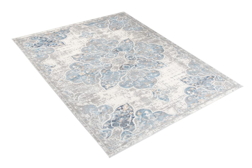 Tapis Valley Gris Bleu Vintage Floral