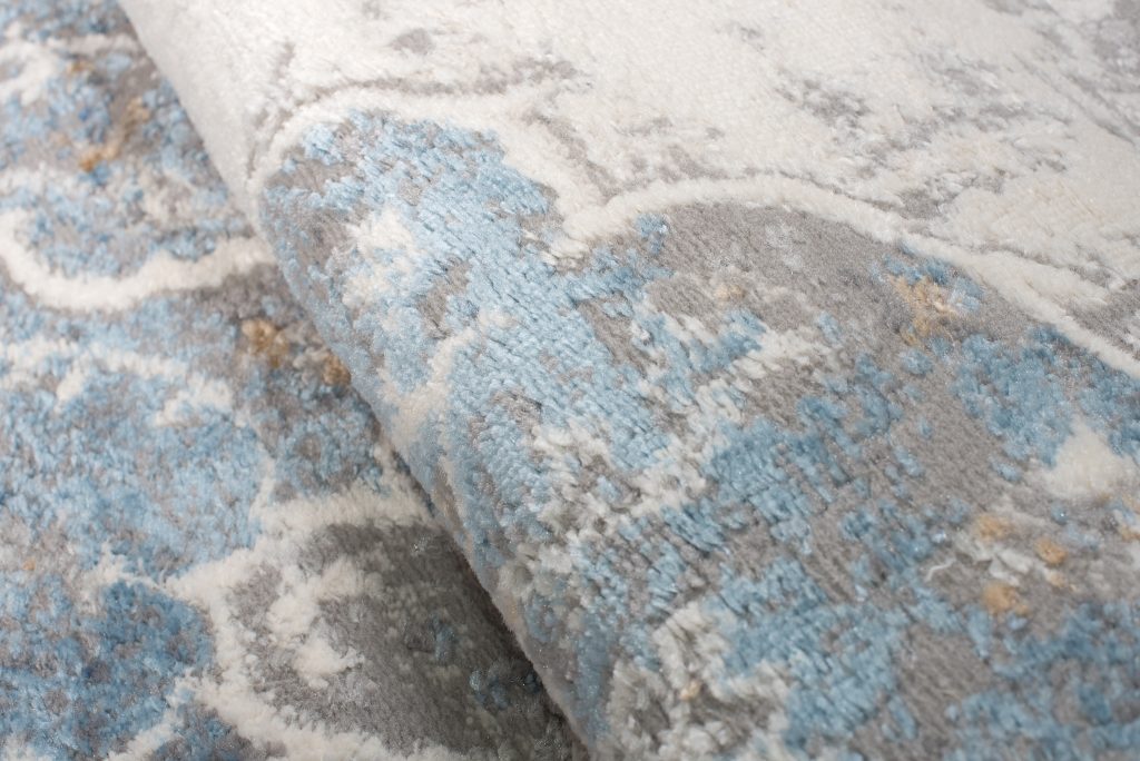 Tapis Valley Gris Bleu Vintage Floral
