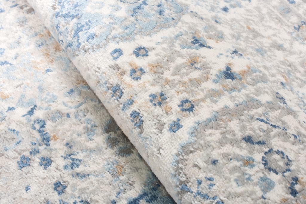 Tapis Valley Gris Bleu Ornamental Vintage