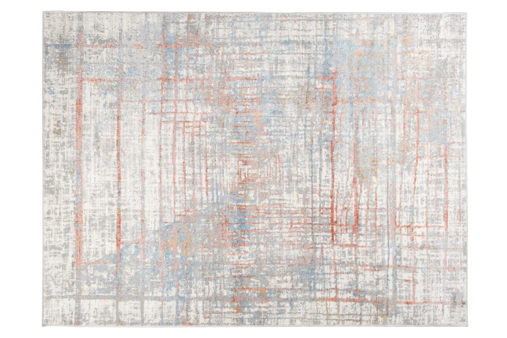 Tapis Valley Gris Saumon Abstrait Lignes