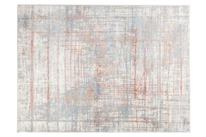 Tapis Valley Gris Saumon Abstrait Lignes