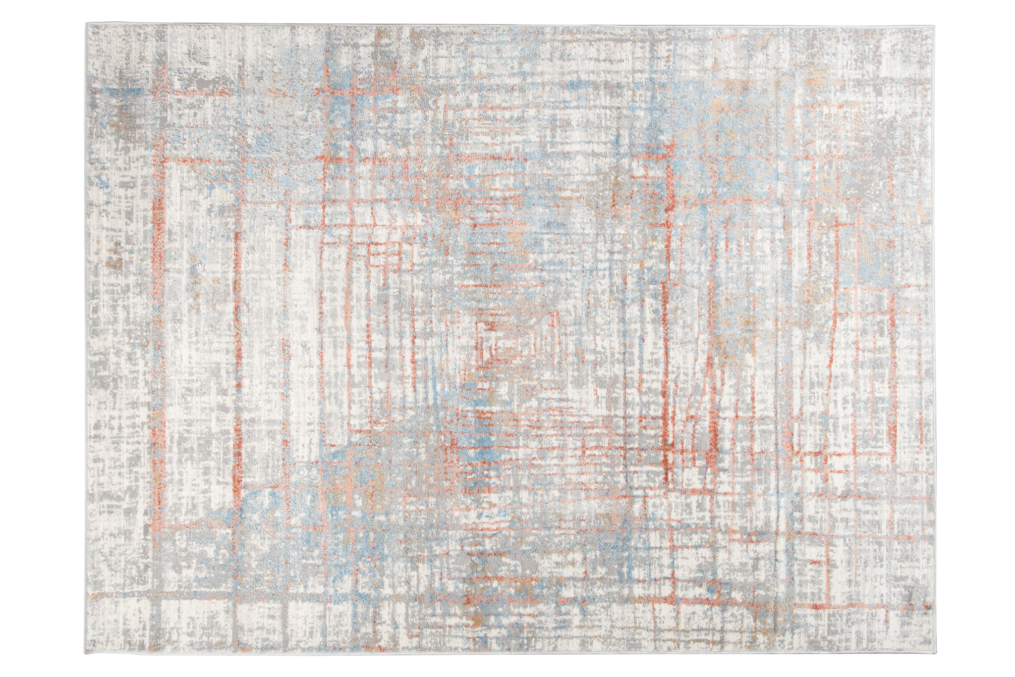 Tapis Valley Gris Saumon Abstrait Lignes