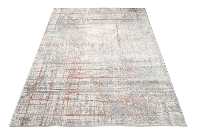 Tapis Valley Gris Saumon Abstrait Lignes