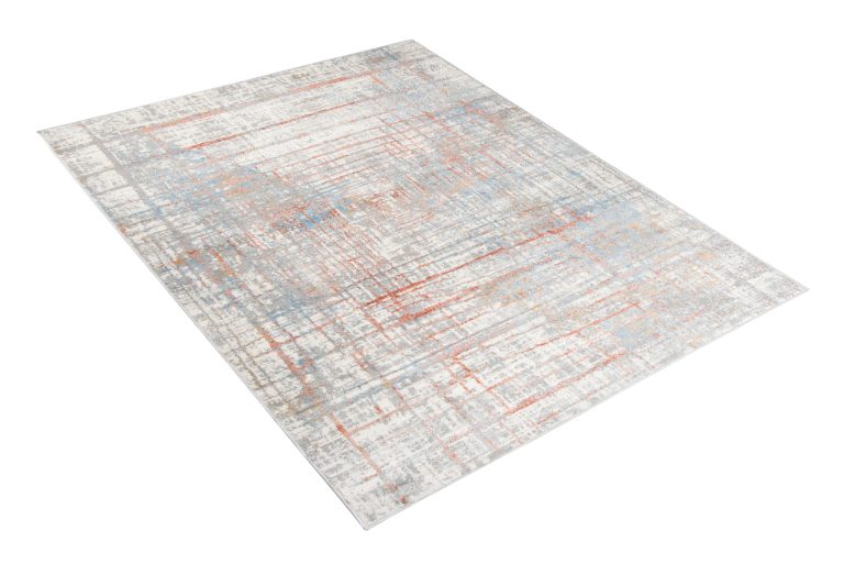 Tapis Valley Gris Saumon Abstrait Lignes