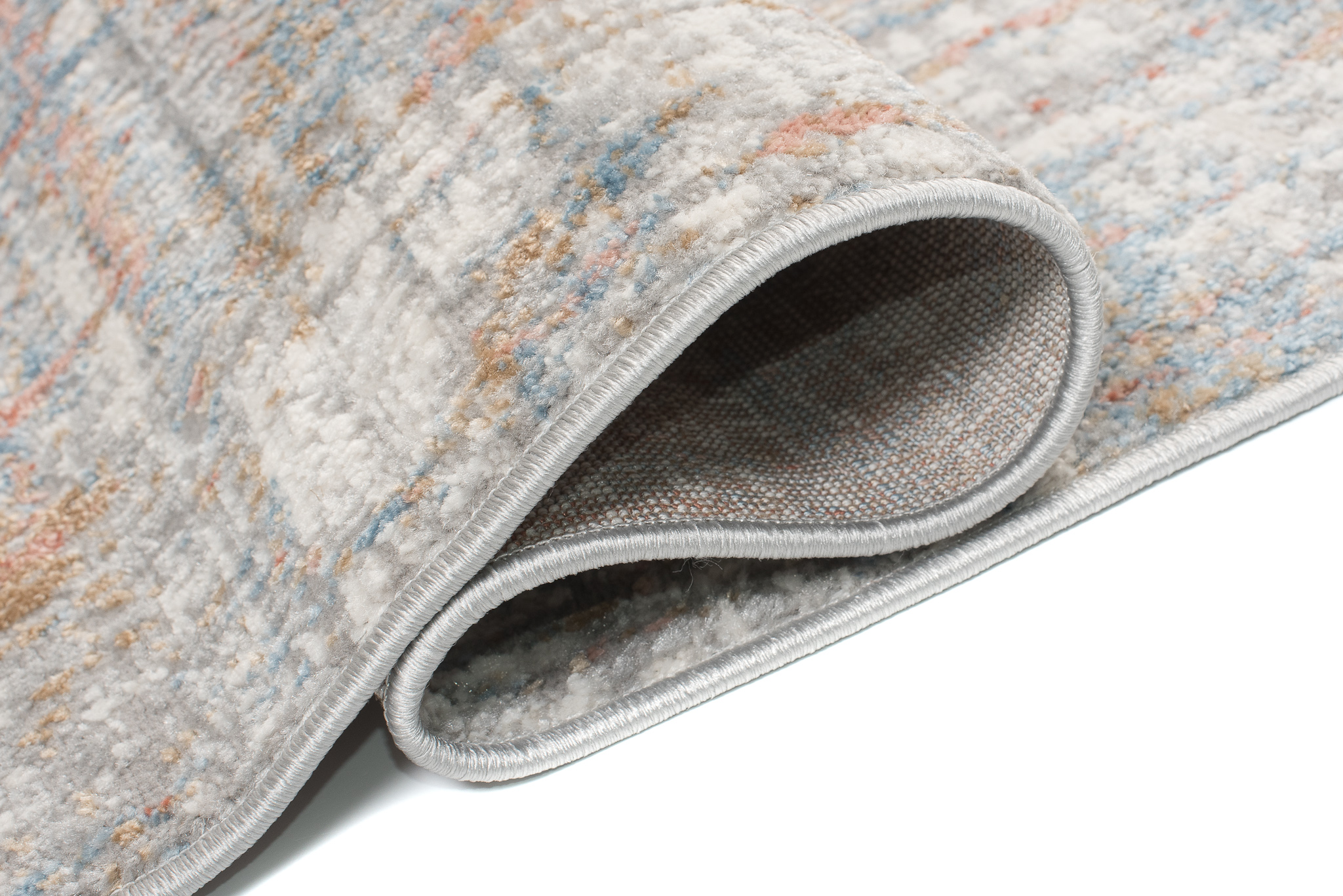 Tapis Valley Gris Saumon Abstrait Lignes