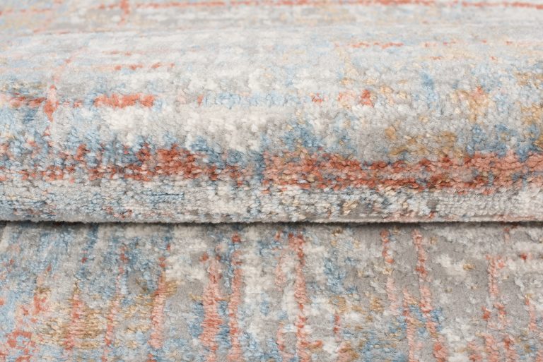 Tapis Valley Gris Saumon Abstrait Lignes