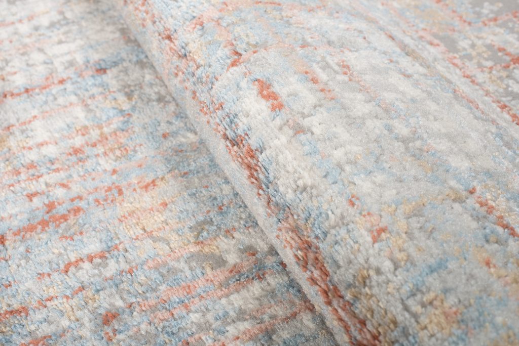 Tapis Valley Gris Saumon Abstrait Lignes