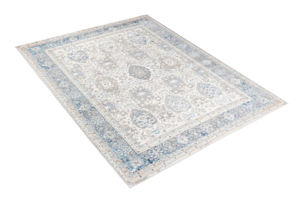 Tapis Valley Gris Bleu Vintage Bordure
