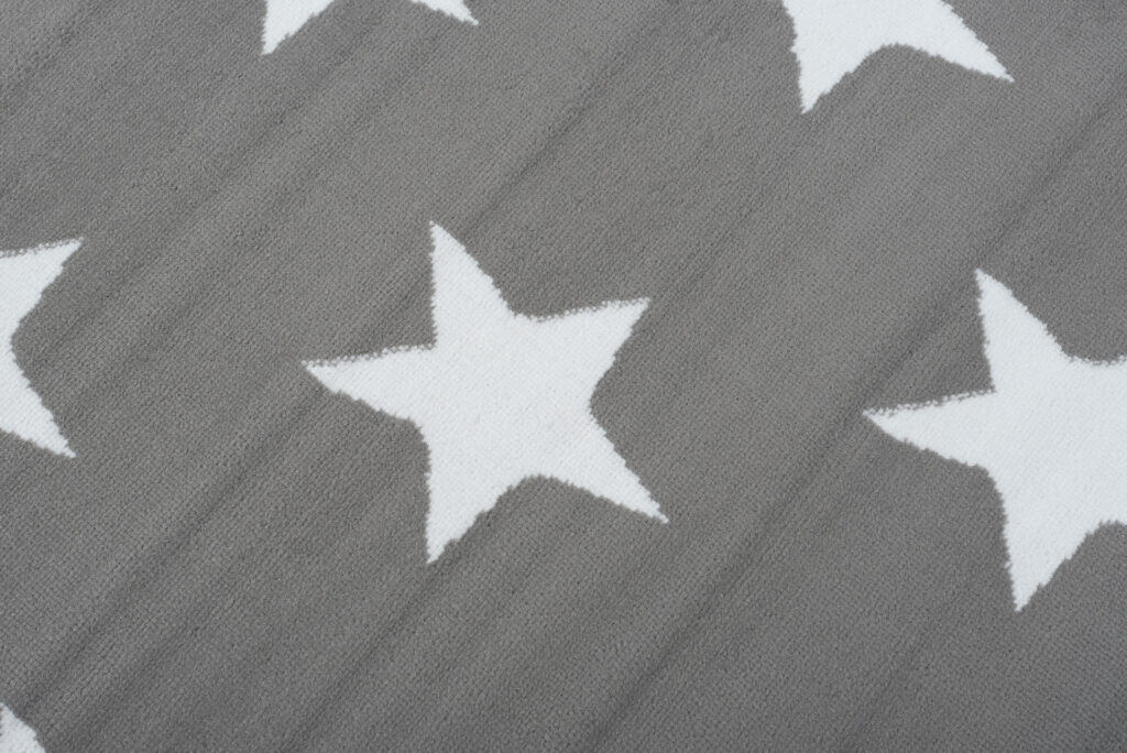 Tapis Luxury Gris Blanc Étoiles Enfants