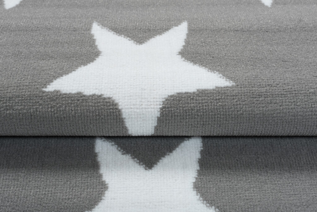 Tapis Luxury Gris Blanc Étoiles Enfants