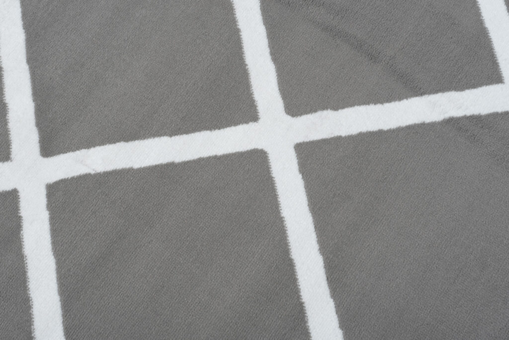 Tapis Luxury Gris Clair Blanc Géométrique Carreaux