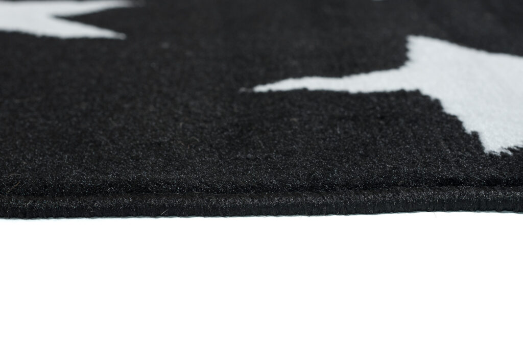 Tapis Luxury Noir Blanc Étoiles Enfants