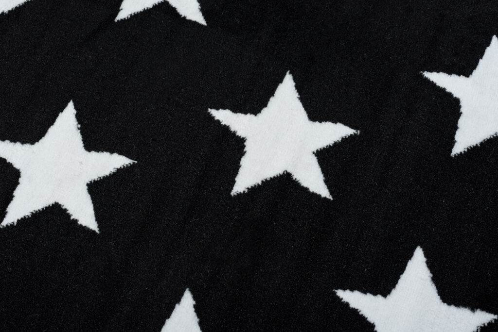 Tapis Luxury Noir Blanc Étoiles Enfants