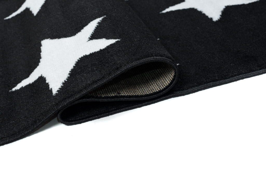 Tapis Luxury Noir Blanc Étoiles Enfants